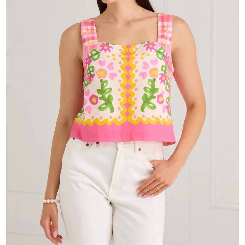 NEW ALIVIA tapestry bloom top in pink